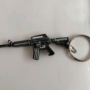 Supreme Black and White Rifle Keychain